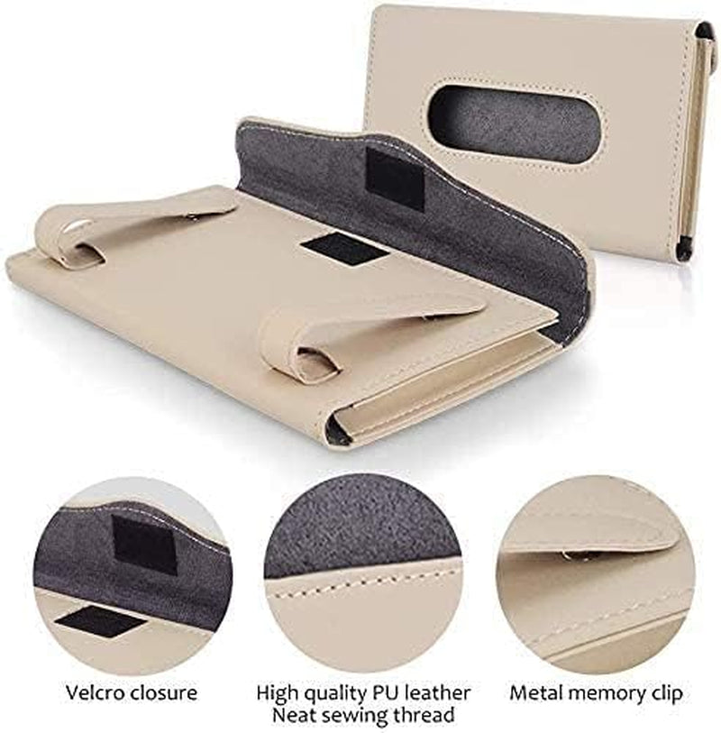 Car Tissue Holder for Car ​Visor,Car Tissue Box,Car Visor Tissue Holder,Pu Tissue Holder for Car, Tissue Box Holder Car Assecories for Men Women,Car Visor Tissue Holder Storage Cases for Car