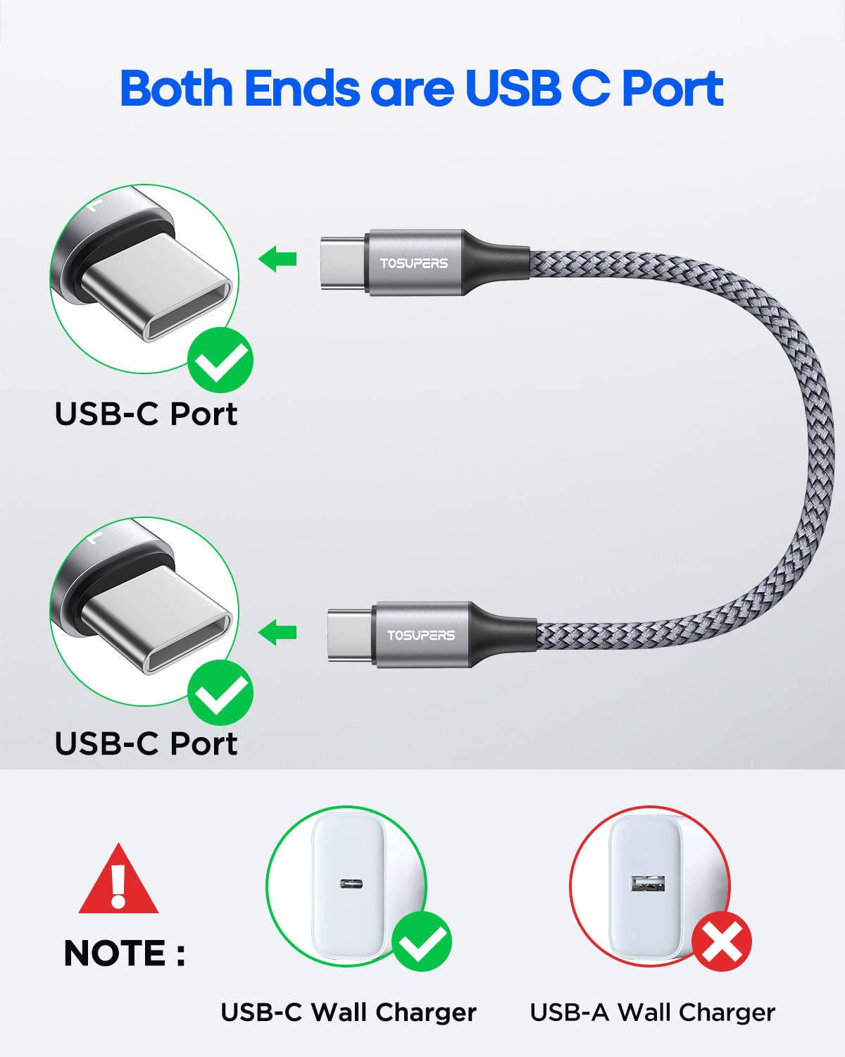 1Ft, 2 Pack Short USB C to USB C Cable Fast Charging 60W, PD Type C Charger Cord for Iphone 16 15 Pro Max Plus, for Samsung Galaxy S24 S23 S22 Ultra Z Flip6/Fold6, for Macbook/Ipad Pro