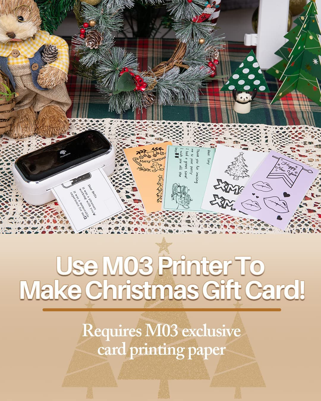 M03 Pocket Printer - Mini Thermal Printer Bluetooth Mobile Portable Printer Sticky Note Printer Photo Printer, Compatible with 53Mm(2Inch)/80Mm(3Inch) Paper, Best for Notes, Photo&List,White