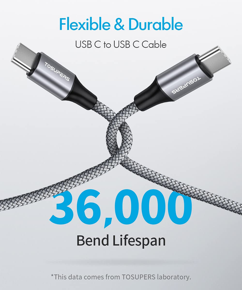 1Ft, 2 Pack Short USB C to USB C Cable Fast Charging 60W, PD Type C Charger Cord for Iphone 16 15 Pro Max Plus, for Samsung Galaxy S24 S23 S22 Ultra Z Flip6/Fold6, for Macbook/Ipad Pro