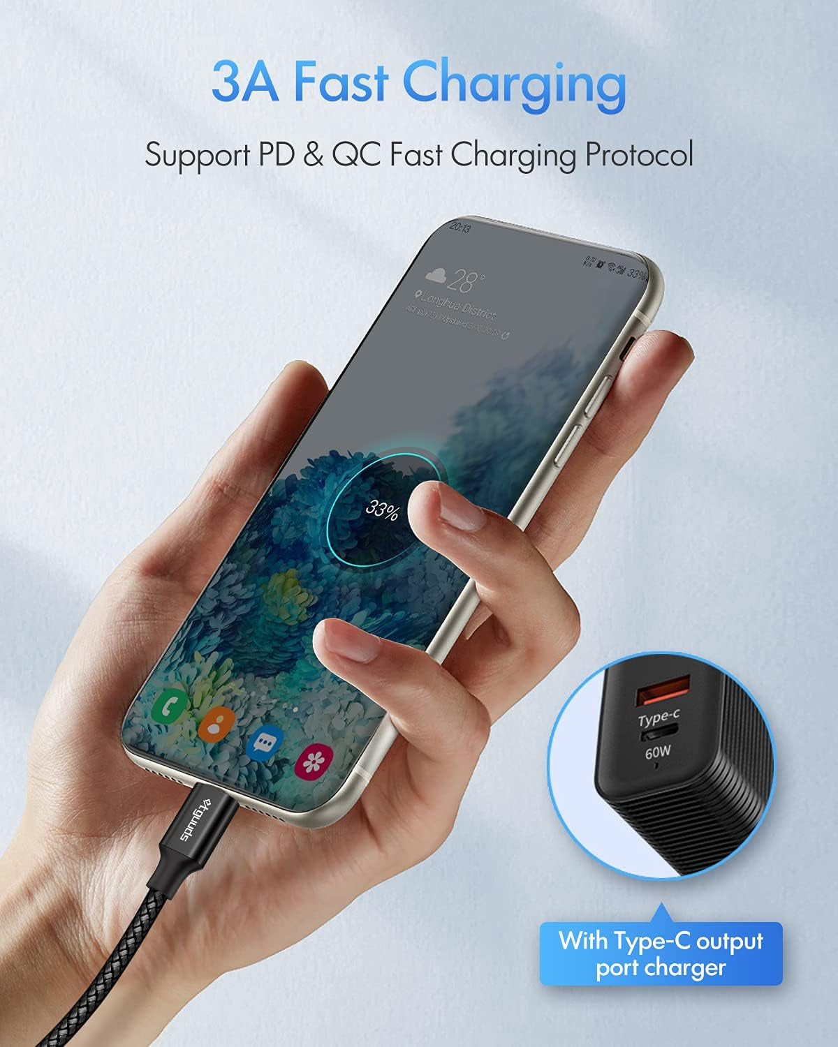 USB C to USB C Cable 3Ft, 2-Pack 60W USBC to USBC Cord, Type C to C Charger Cable Fast Charging for Iphone 16 15 Pro Max Plus, for Samsung Galaxy S24 S23 S22, for Macbook/Ipad, Pixel